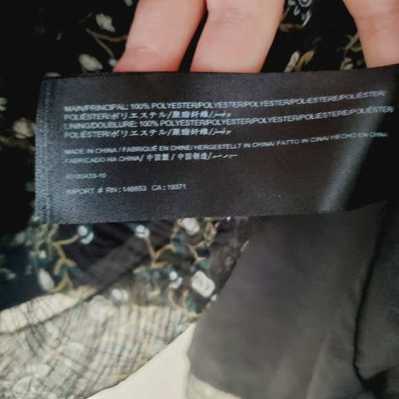 The Fifth Label Black & Green Floral Off the Shoulder Mini Dress. Size XS - Picture 9 of 10